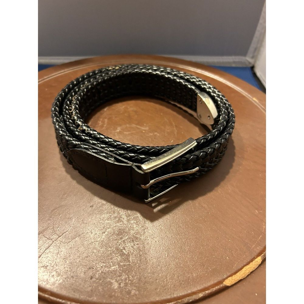 Vintage Genuine Leather Braided Brown Black Belt Size 38/95 Boho‎ Western Hippie